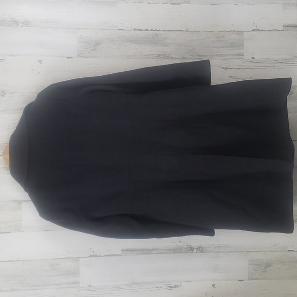 Larry Levine dark charcoal black wool blend car coat, zips snaps Size 8 - Picture 5 of 9